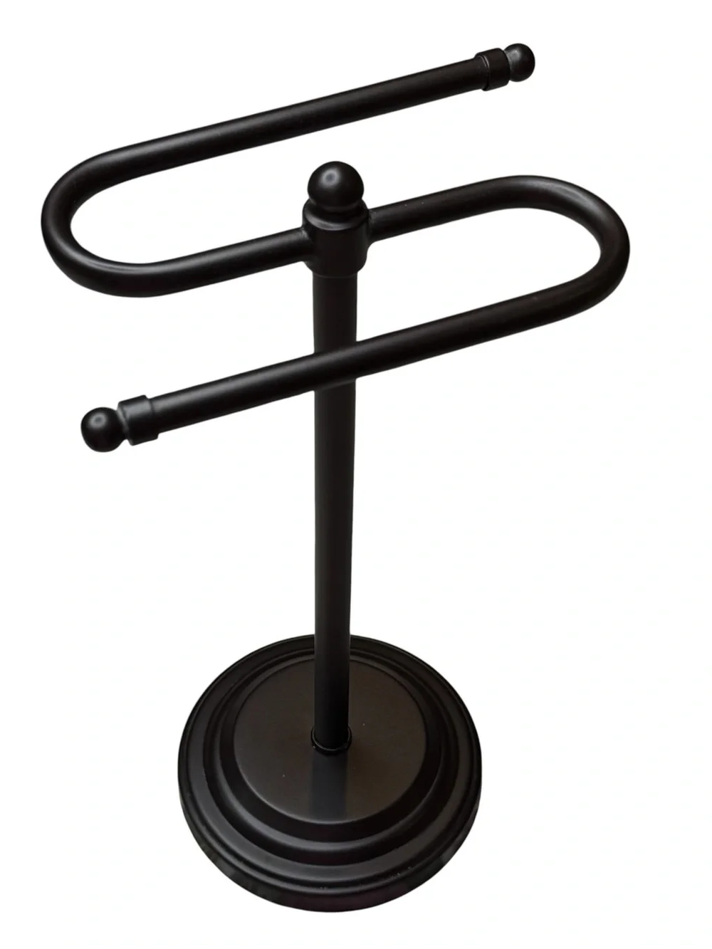 Bronze Rub Metal Double Hand Towel Holder Stand 12